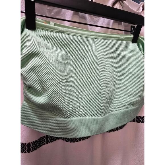 NWT Colsie light green ribbed bandeau crop top with removable straps size XL - Picture 10 of 11